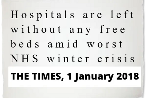 NHS Crisis - from The Times, 1 Jan 2018
